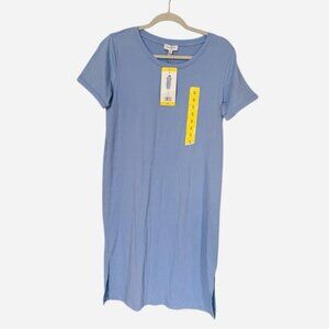 Crinkle Short Sleeve Midi Dress NWT Jessica Simpson Blue Women’s Size Small